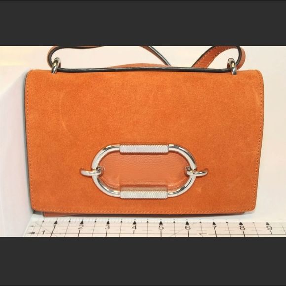 FOR LIZ NEW VINCE CAMUTO WES CROSSBODY ORANGE BROWN 🍊/SILVER - Picture 7 of 12